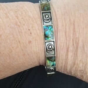 Silver Abalone Bear Paw Bracelet